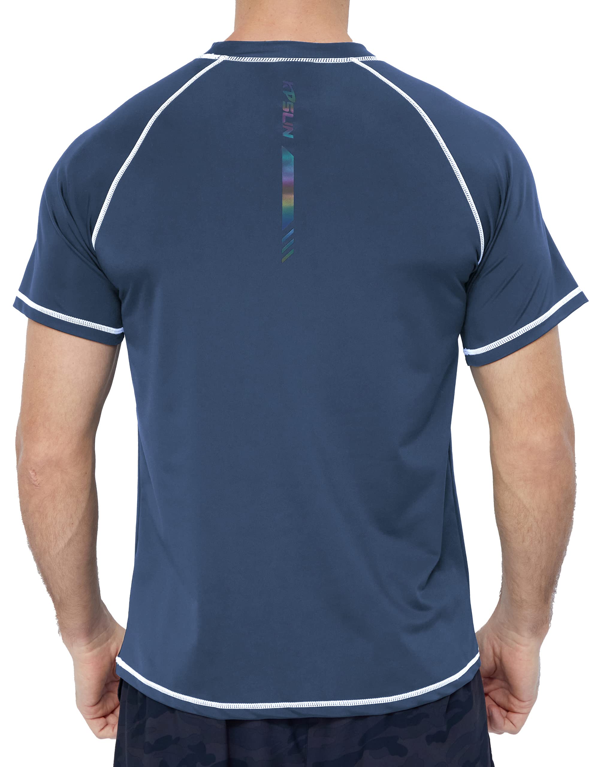 KPSUN Men's Swim Shirts Short Sleeve Quick Dry UPF 50+ Sun Protection Rash Guard