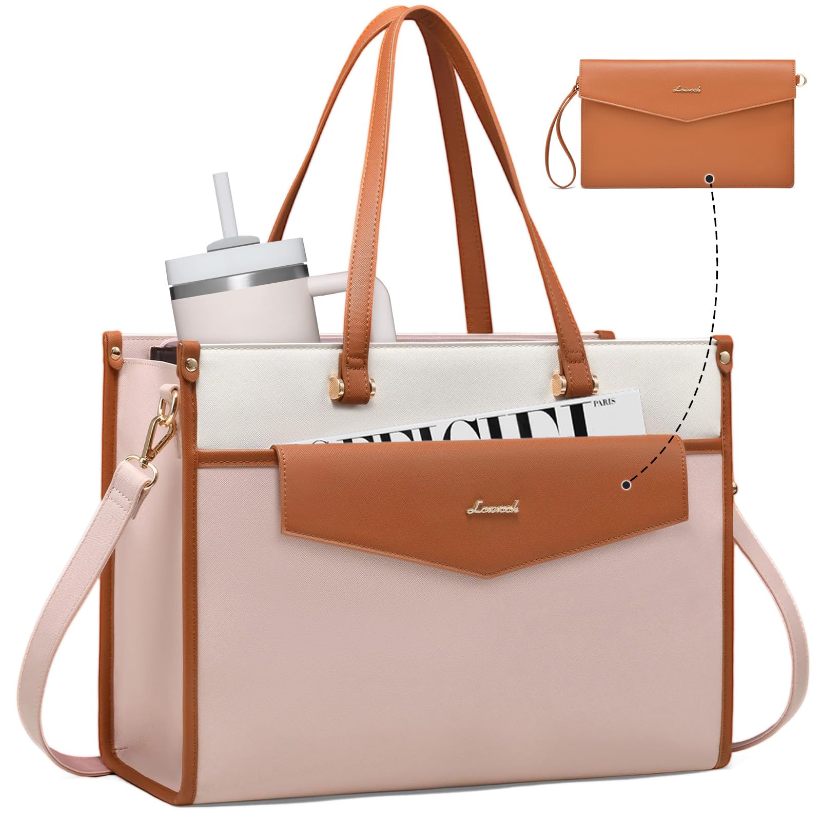 LOVEVOOK Laptop Bag for Women Waterproof Work Bag Large Business Tote Bag Teache