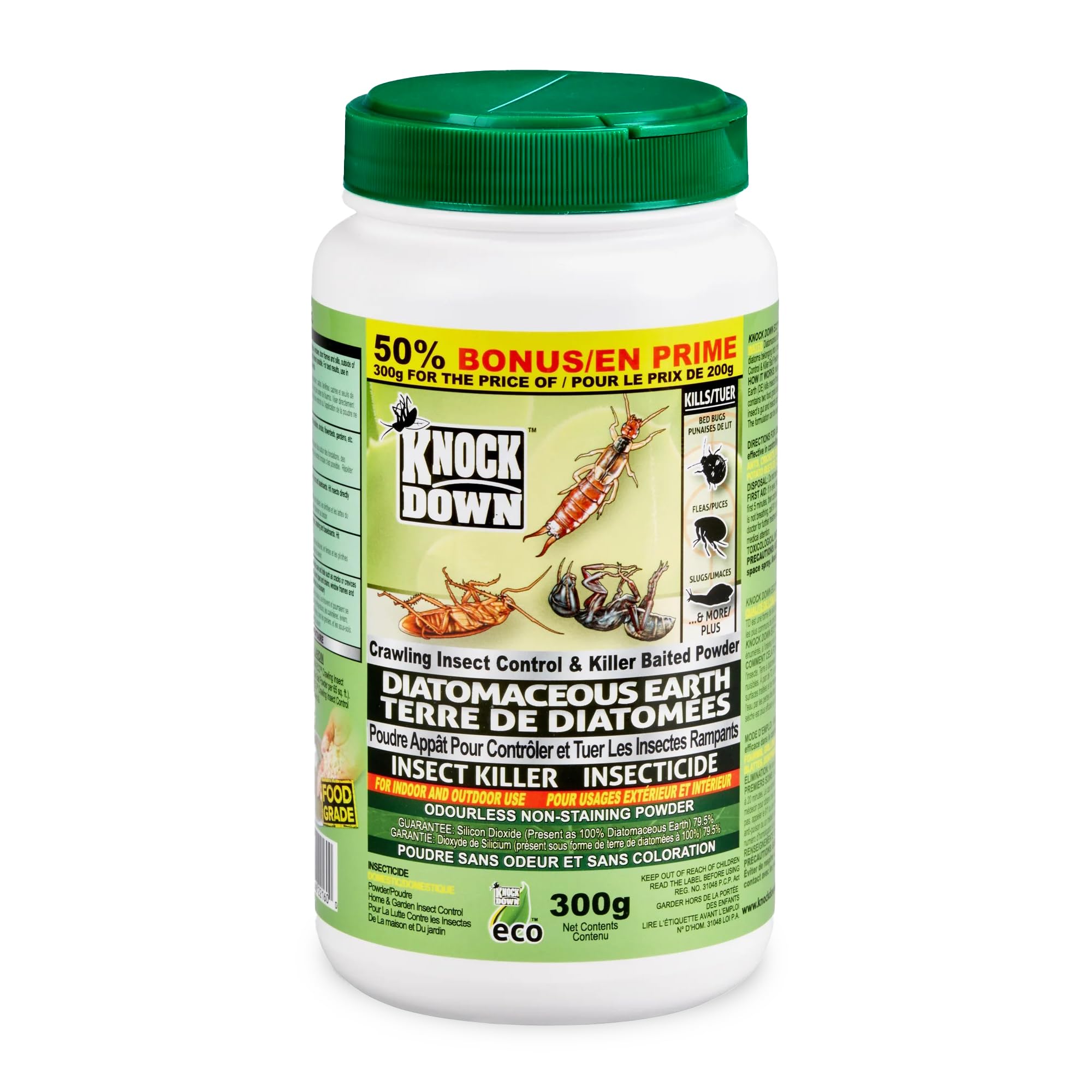 Knock Down - Diatomaceous Earth Insect Killer, Flea, Ant, Silverfish, Bed Bug Ki