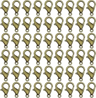 100pcs 7x12mm Curved Lobster Claw Clasps for DIY Jewelry Making Clasps (Bronze)