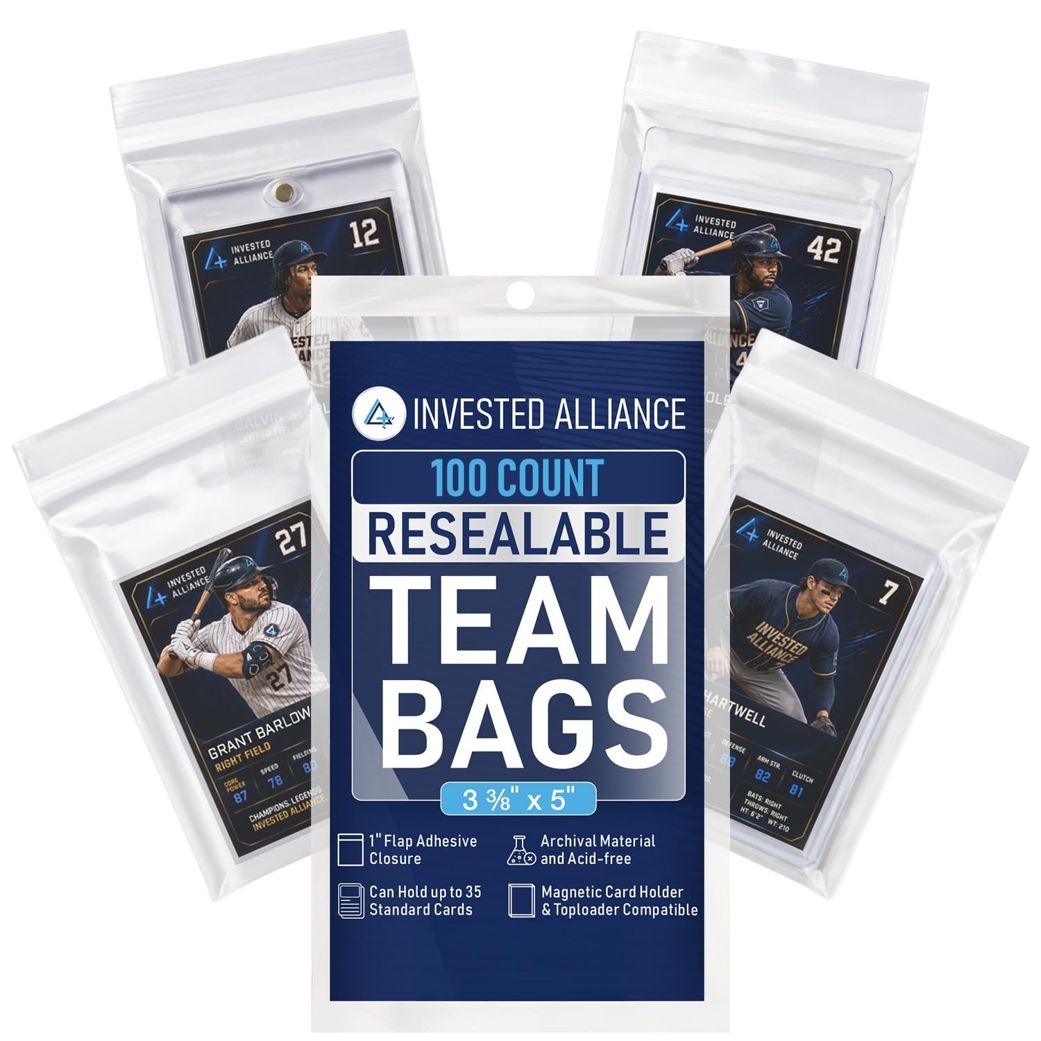 Invested Alliance Resealable Set Team Bags for Trading Cards | Ultra, TCG, Baseb
