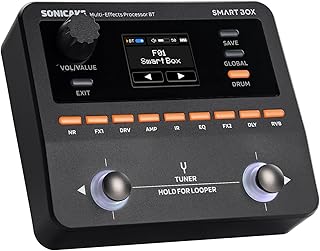 SONICAKE QME-20 Smart Box - Multi Effects Pedal for Guitar 130+ Effects | NAM A2/IR Support, Looper, Built-in Tuner/Metronome, Portable Effects Processor with USB Audio Interface, Stereo Output