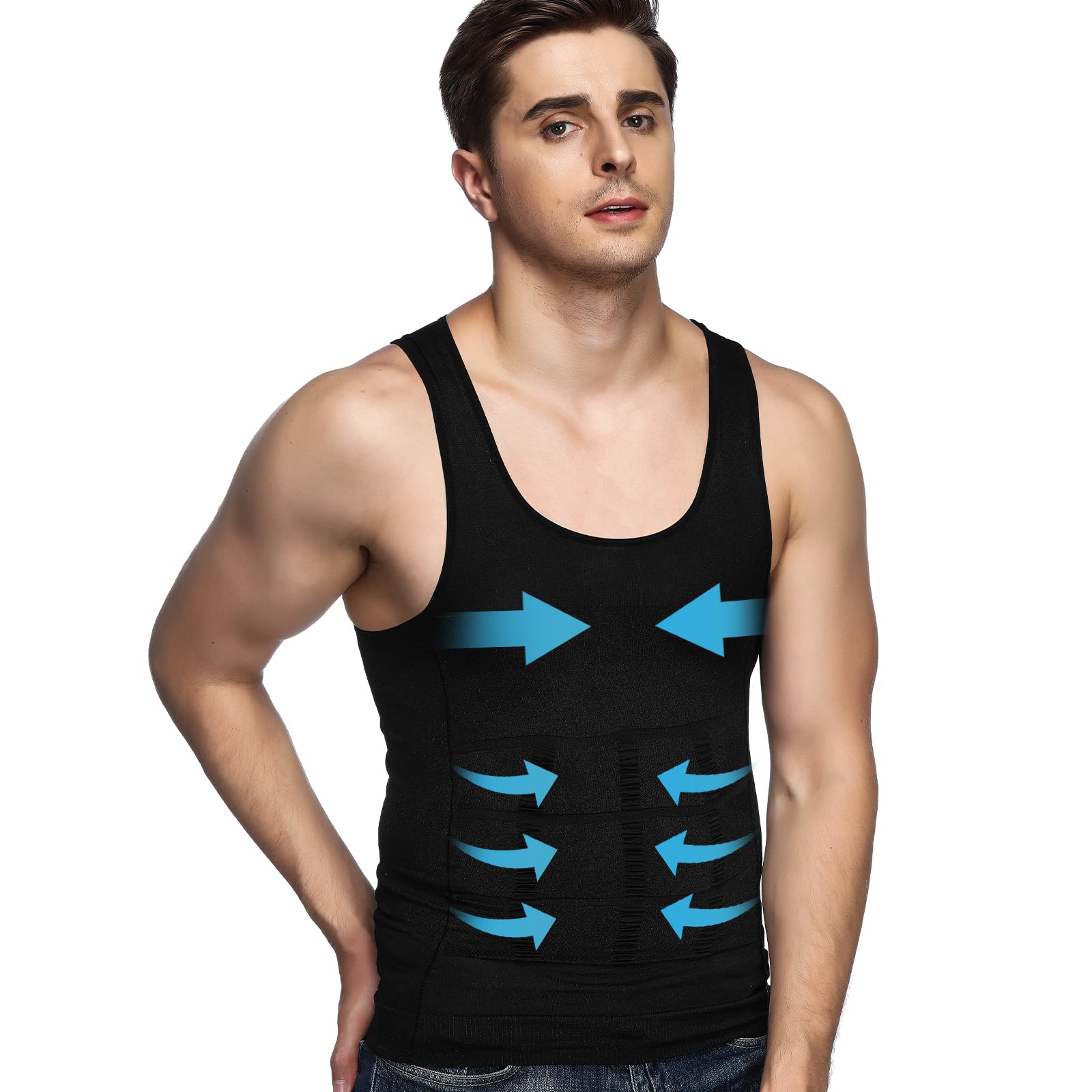 Odoland Men's Compression Tank Top Shapewear Slimming Underwear Shaping Slimming