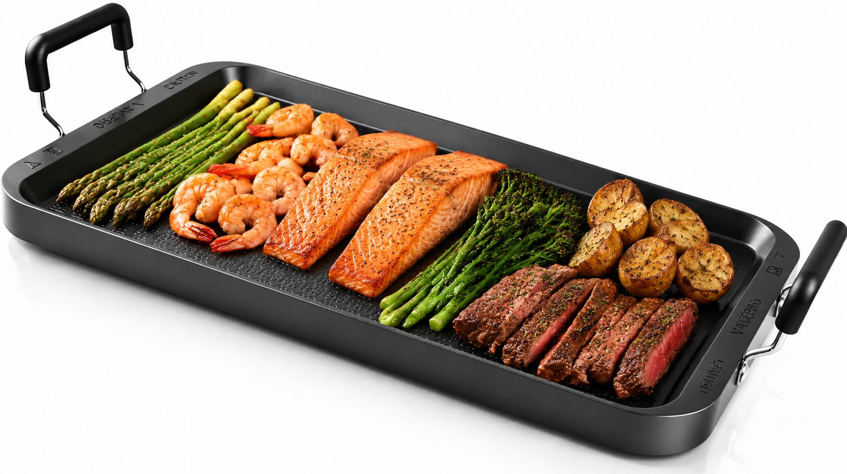 Stove Top Griddle for Gas Stove, 17" Warp-Resistant Double Burner Griddle Pan, C