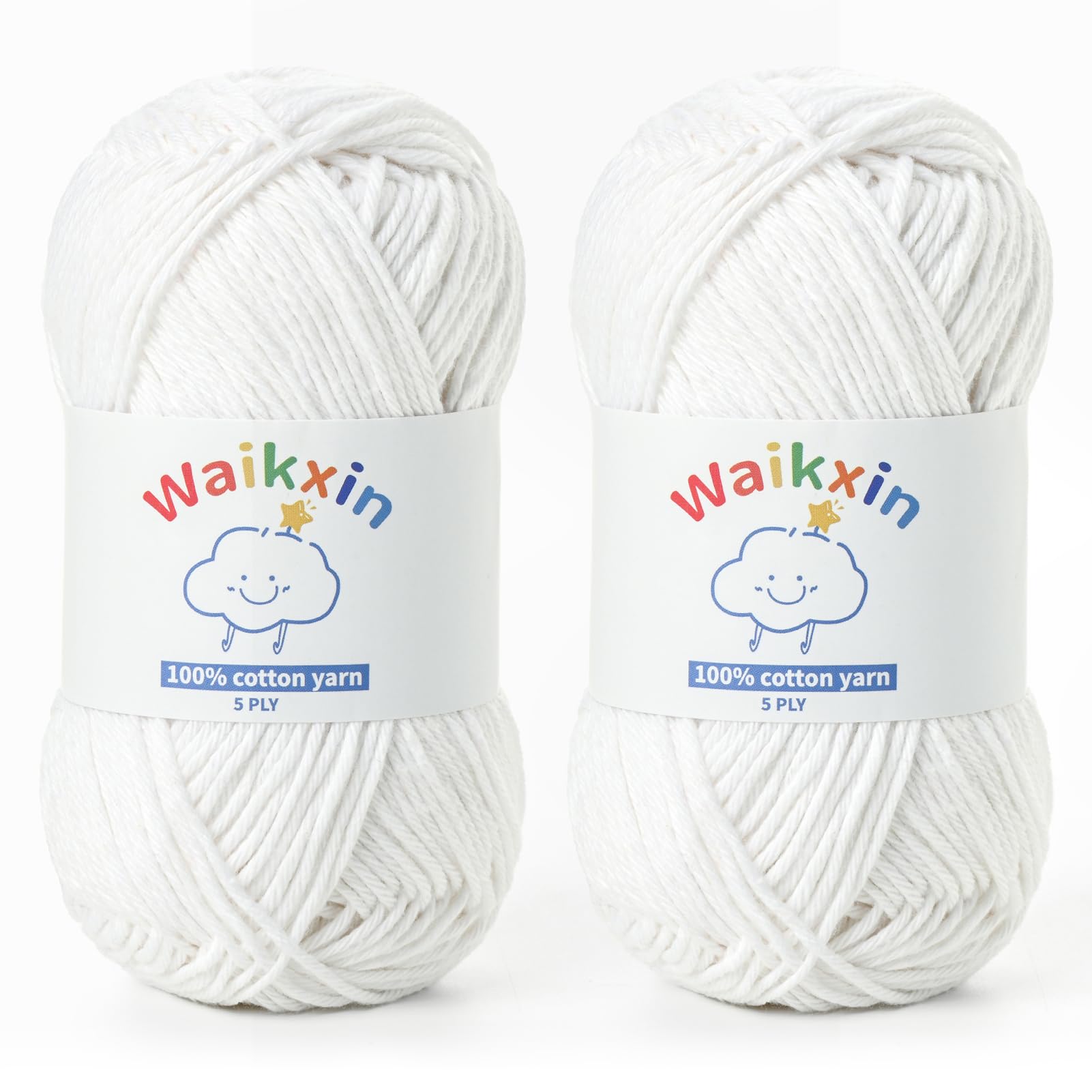 Cotton Yarn for Crocheting - 262.4yds / 3.52oz Baby Yarn for Crocheting Soft - 1