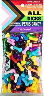 Funny Rainbow All Dicks Penis Candy – Fruity Flavored Hard Candy, Adult Party Favor, Gag Gift for Bachelorette, Bachelor, Birthday, Bridal Shower – 120g Bag