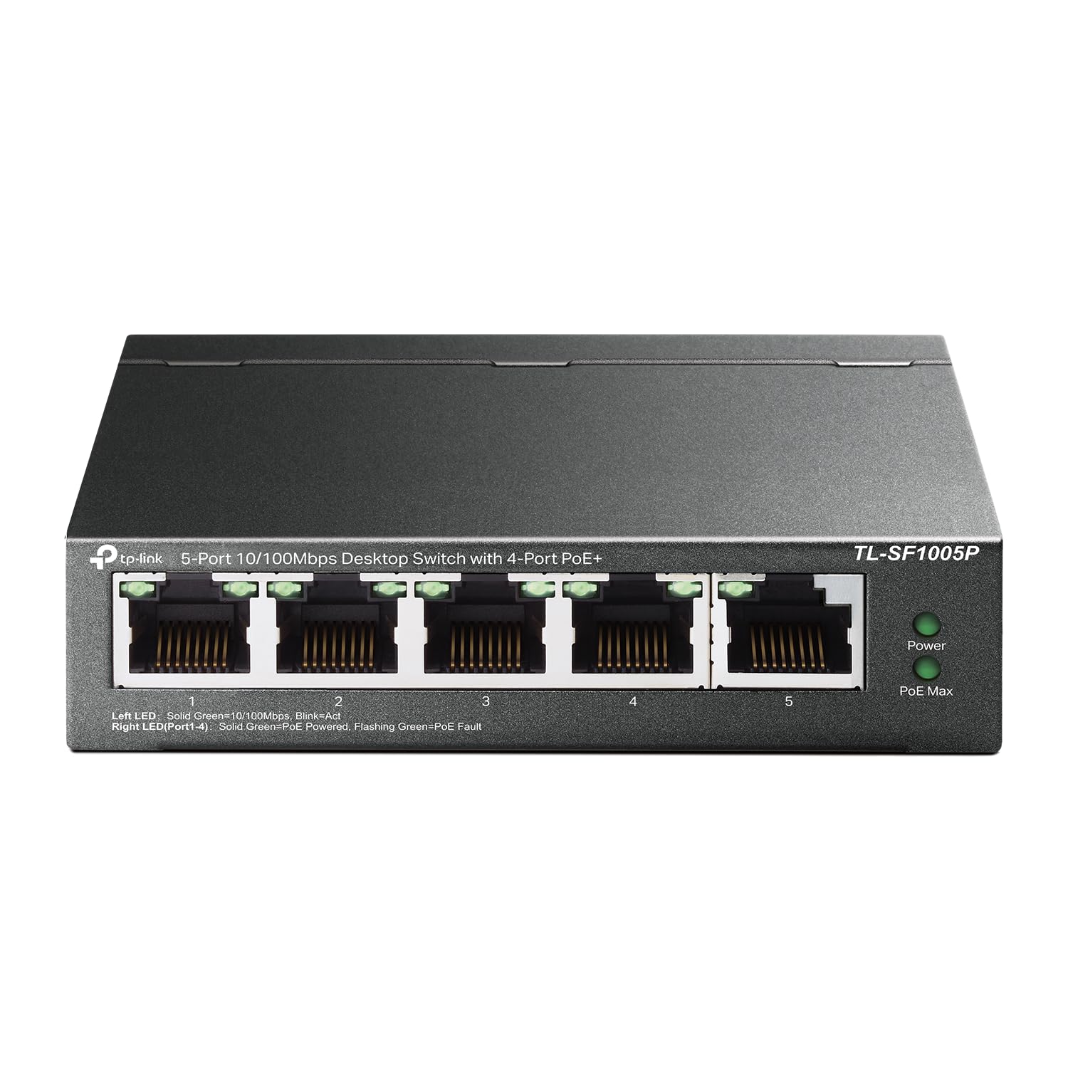 TP-Link TL-SF1005P, 5 Port Fast Ethernet 10/100 Mbps PoE Switch | 4 PoE+, Ports 