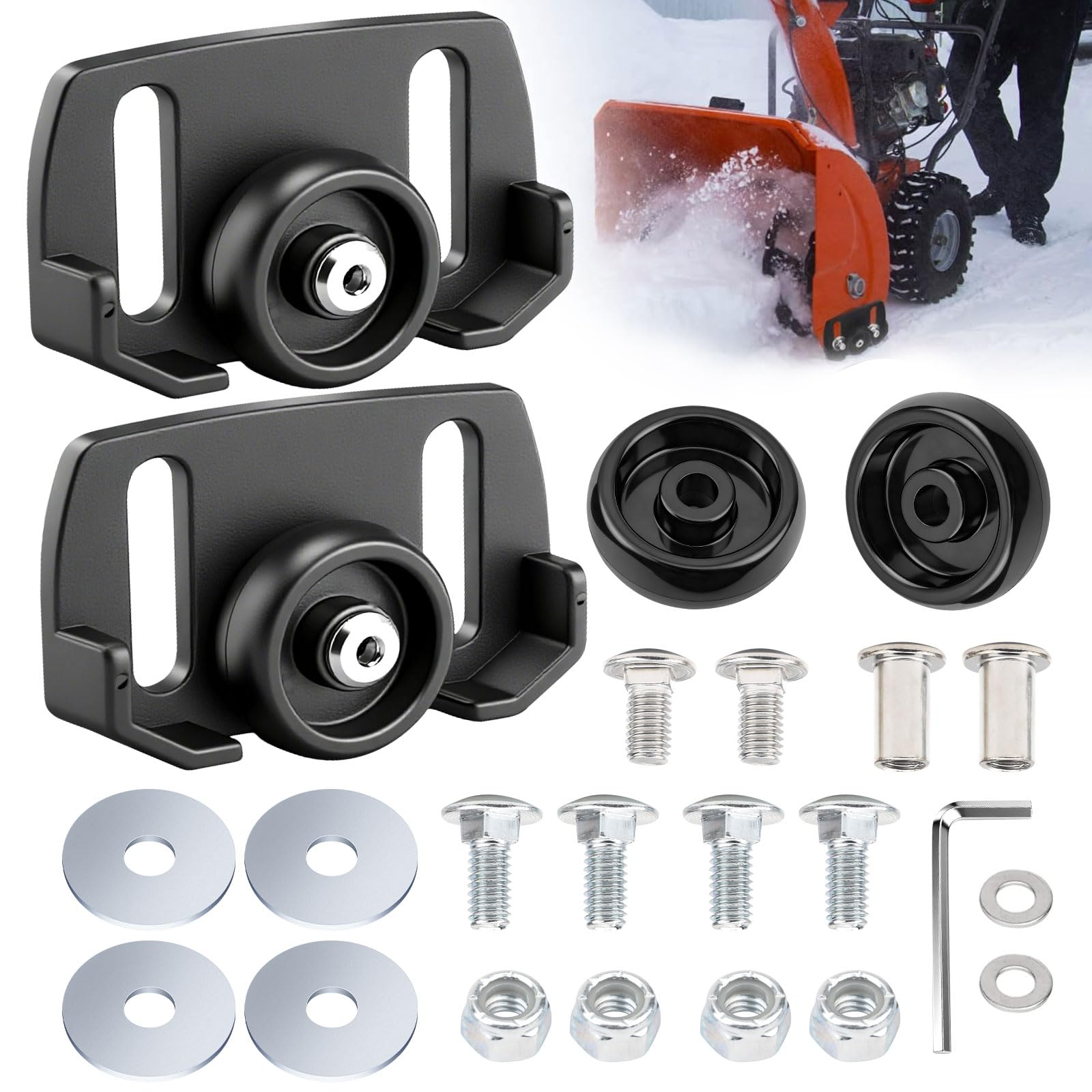 Universal Roller Skid Snow Thrower Shoes | 490-241-0038 Snow Blower Skid Shoes W