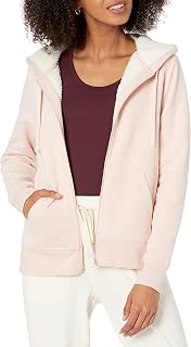 Amazon Essentials Women's Sherpa-Lined Fleece Full-Zip Hooded Jacket with Drawstring (Available in Plus Size)
