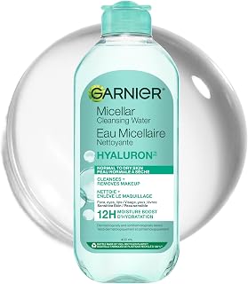 Garnier Micellar Cleansing Water, With Hyaluronic Acid and Aloe, Cleanses and Removes Makeup And Leaves Skin Replumped, Suitable for Sensitive Skin, 400ml