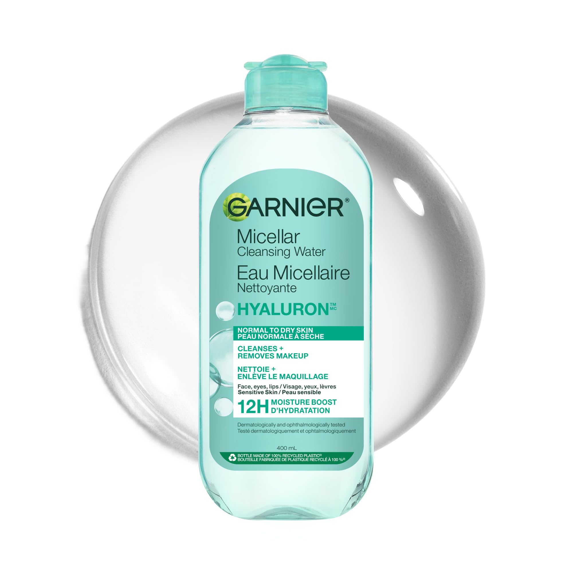 Garnier Micellar Cleansing Water, With Hyaluronic Acid and Aloe, Cleanses and Re