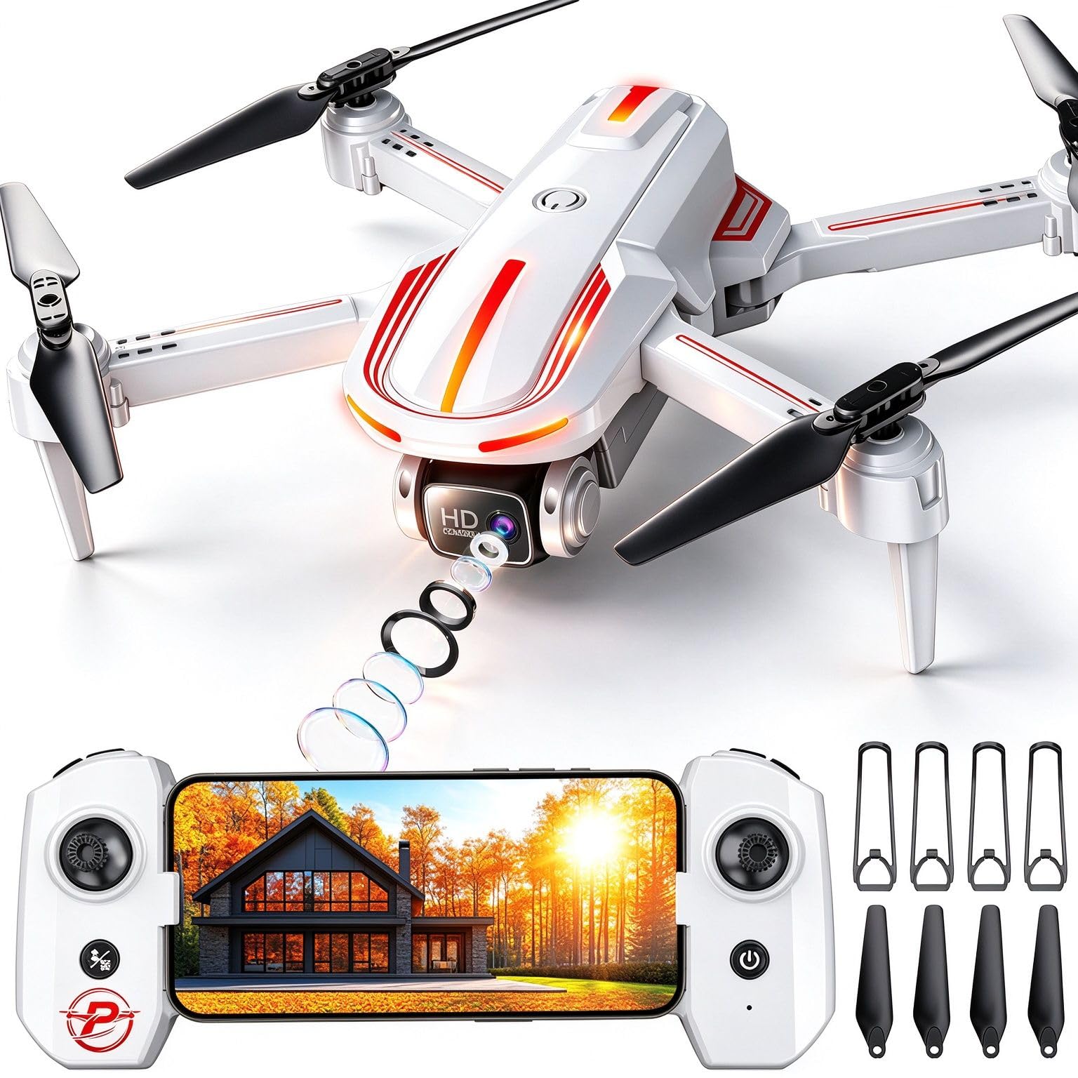Pallton Drone with Camera for Adults, 1080P FPV Foldable RC Quadcopter | Easy Fl