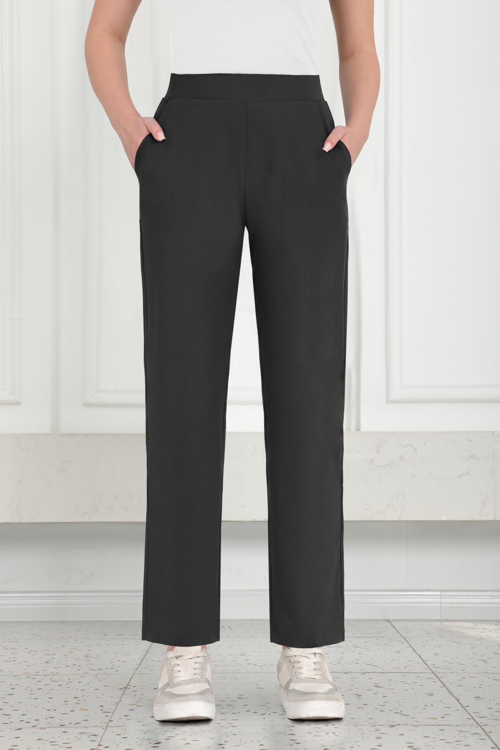 dress pants for work high waist tummy control office pants comfortable stretch p