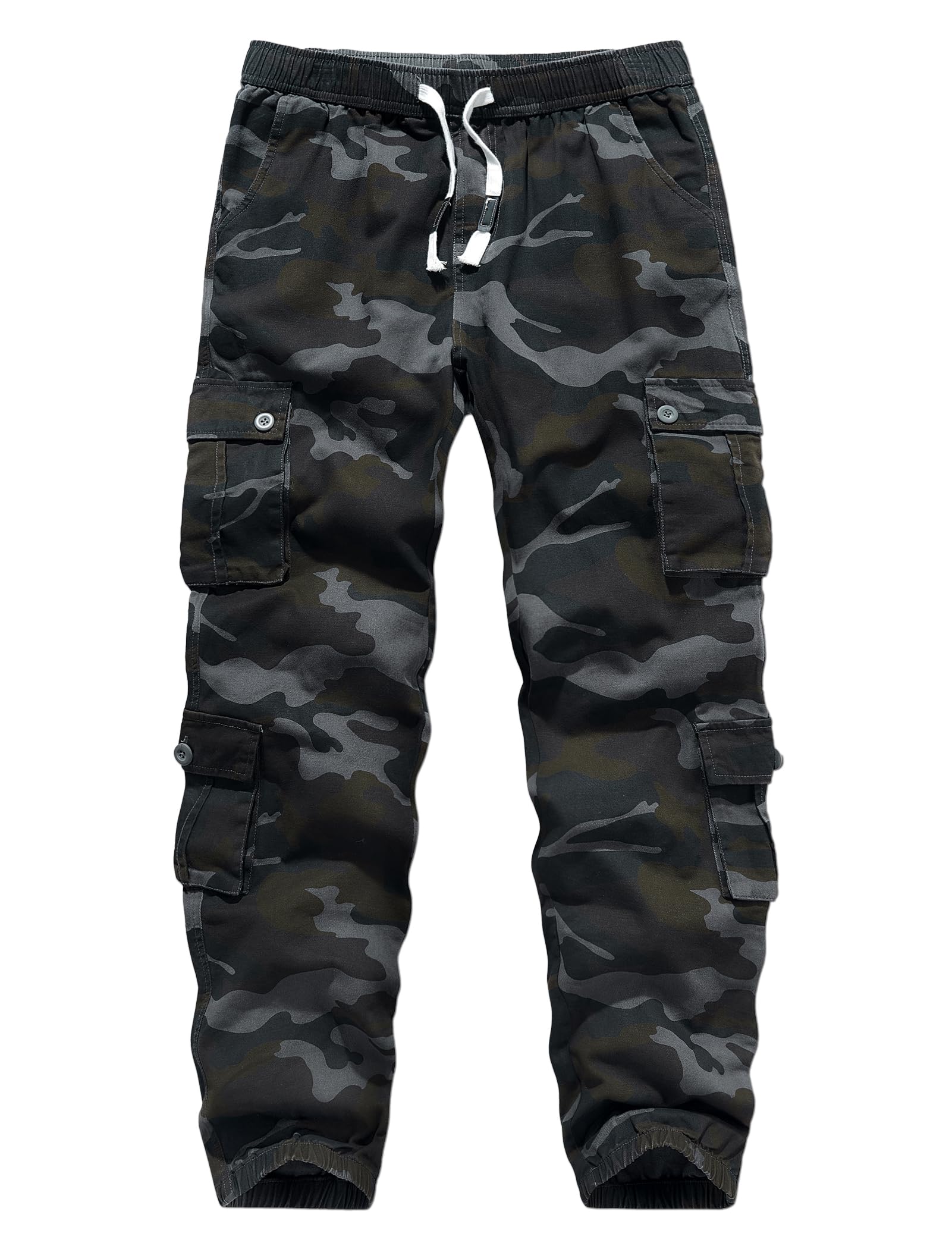 APTRO Mens Camouflage Cargo Trousers Leisure Stretch Waist Work Trousers Long Co