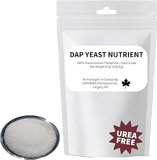 Yeast Nutrient 100% DAP8 Oz (226.8 g) - Sold by CAPYBARA Distributors Inc | Food Grade, Diammonium Phosphate (DAP), Use in Winemaking Brewing Beer Mead Cider Kombucha Baking Bread Dough Conditioner