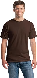 Gildan Activewear Men's Heavyweight Cotton T-Shirt, 2XL, Dark Chocolate