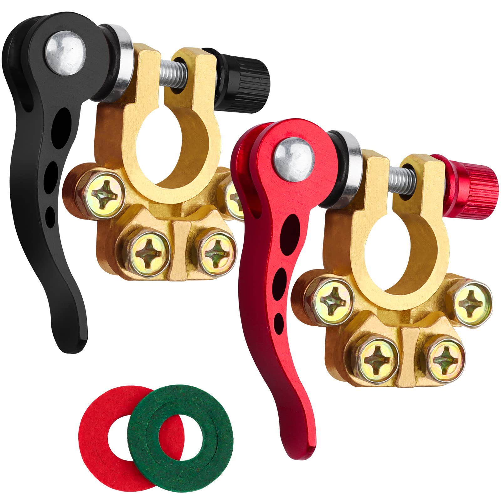 JatilEr 2 Pcs Quick Release Battery Terminal Connectors, 4 Way 12V/24V/60V | Bra