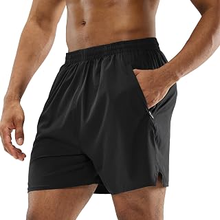 MIER Men's 5 Inch Running Shorts Quick Dry Outdoor Sports Workout Summer with Pockets Lightweight Breathable