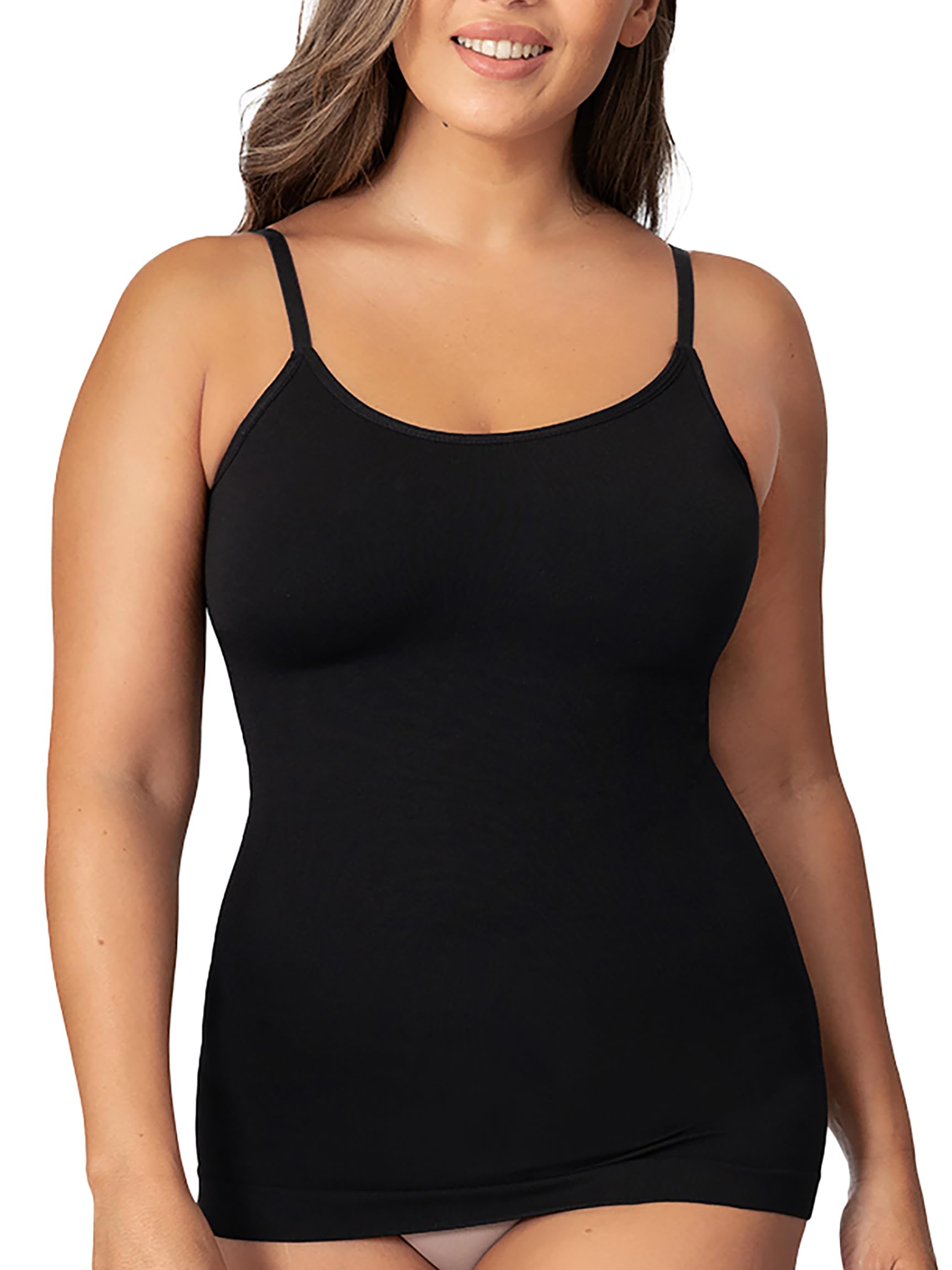 SHAPERMINT Tops for Women - Scoop Neck Tummy Control Camisole Tummy Control Cami