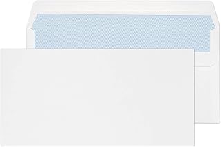 Blake Purely Everyday - White Envelopes DL (110 x 220 mm) - Pack of 50 - Certified Paper 80GSM - Self Seal DL Envelopes in White - Blue Liner - Business Supplies/Office Stationery (12882/50 PR)