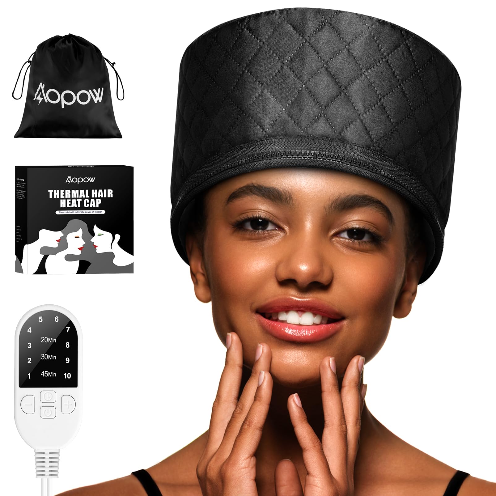 Heat Cap for Deep Conditioning: 10-Level Heats Up Quickly 3 Time Settings Hair S