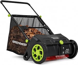 GreenSweep Pickup Pro V26 Black Edition with AntiLock Drive – Manual Push Lawn Sweeper for Leaves, Grass Clippings & Garden Debris – Large Capacity Collection Hopper