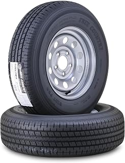 Free Country Trailer Tire Wheel ST205/75R14 8-Ply 105N 5X4.5 Silver Mod Pk2 | 5 Lug on 4.5" PCD Rim Load Range D 8-Ply Speed Rating N 88 MPH w/Featured Side Scuff Guard