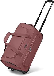 REDOLZ Bolsa de viaje con ruedas | Trolley ligero para hombre y mujer | Duffle Essentials, rosa, S (51 cm), Bolsa de viaje con ruedas