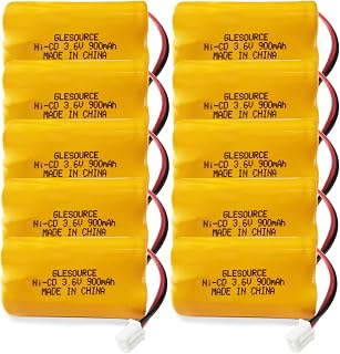 GLESOURCE 3.6V 900mAh Ni-Cd Exit Sign Emergency Light Battery, Replacement for Exitronix 10010037, Max Power B2-0031 MH468886, Unitech LEDR-1 6200RP, Dantona CUSTOM-318 OSA230, Lowes 253799(10 Pack)