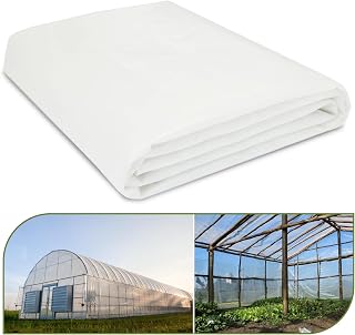 chicarry Greenhouse Plastic Sheeting, 12 x 25ft 6 mil Clear Greenhouse Film, UV Resistant Plastic Sheeting Heavy Duty, Polyethylene Green House Plastic Cover for Farms, Garden, Agriculture