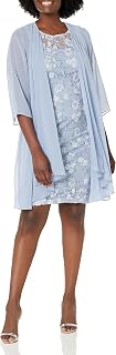 Alex Evenings Women's Short Embroidered Dress with Illusion Jacket Special Occasion Dress (Pack of 1)