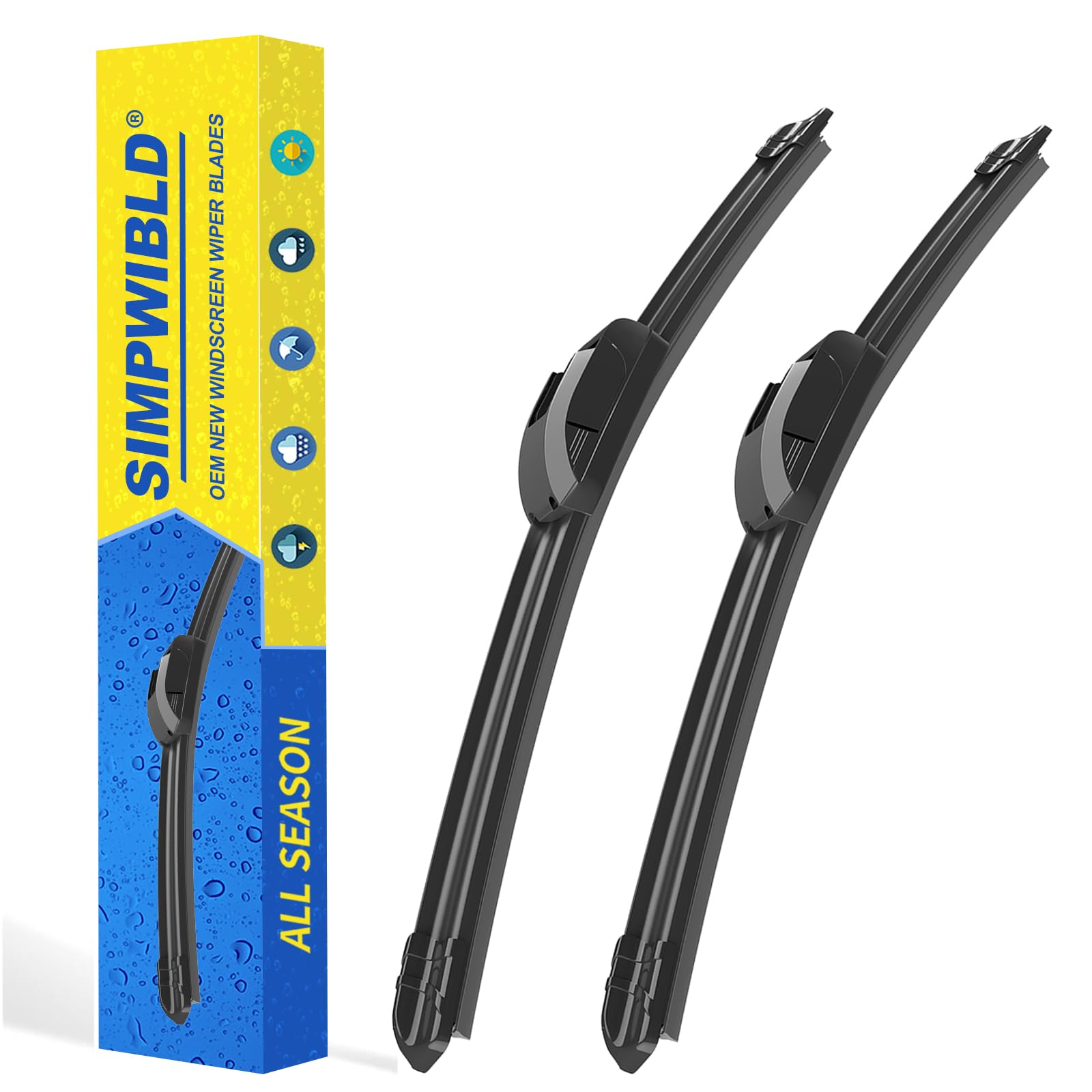 OEM Quality 22 inch + 22 inch SIMPWIBLD Premium All Season Automotive Front Wind