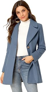 Allegra K Women's Elegant Overcoat Shawl Collar Single Breasted Winter Coat
