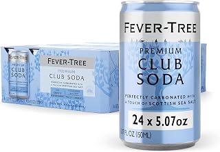 Fever-Tree Club Soda Mixer, Scottish Sea Salt, 24 Pack, 5.1 Fl Oz Cans | Zero-calorie; naturally sourced, non-GMO. Fine, crisp bubbles with a subtle aroma bring out natural flavors in your mix