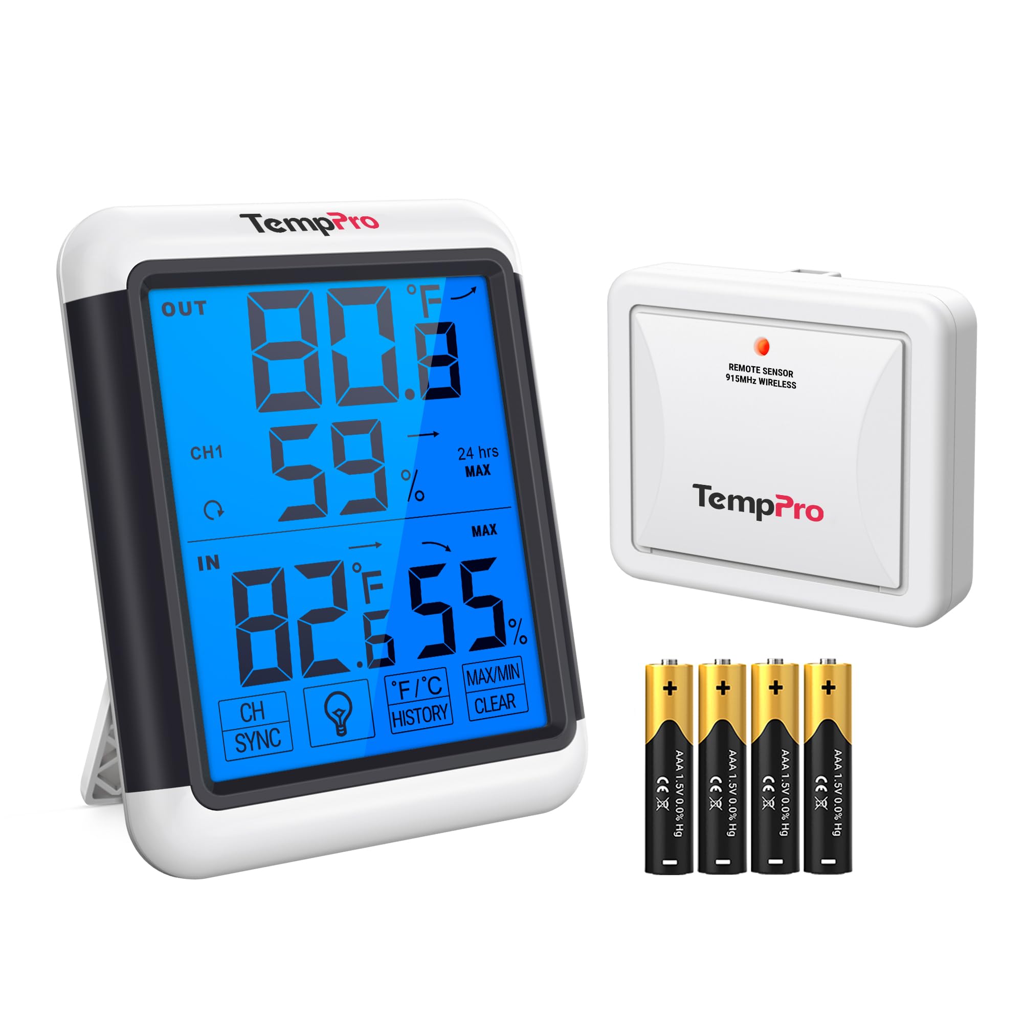 ThermoPro TP65B Digital Hygrometer Indoor Outdoor Thermometer Wireless Temperatu