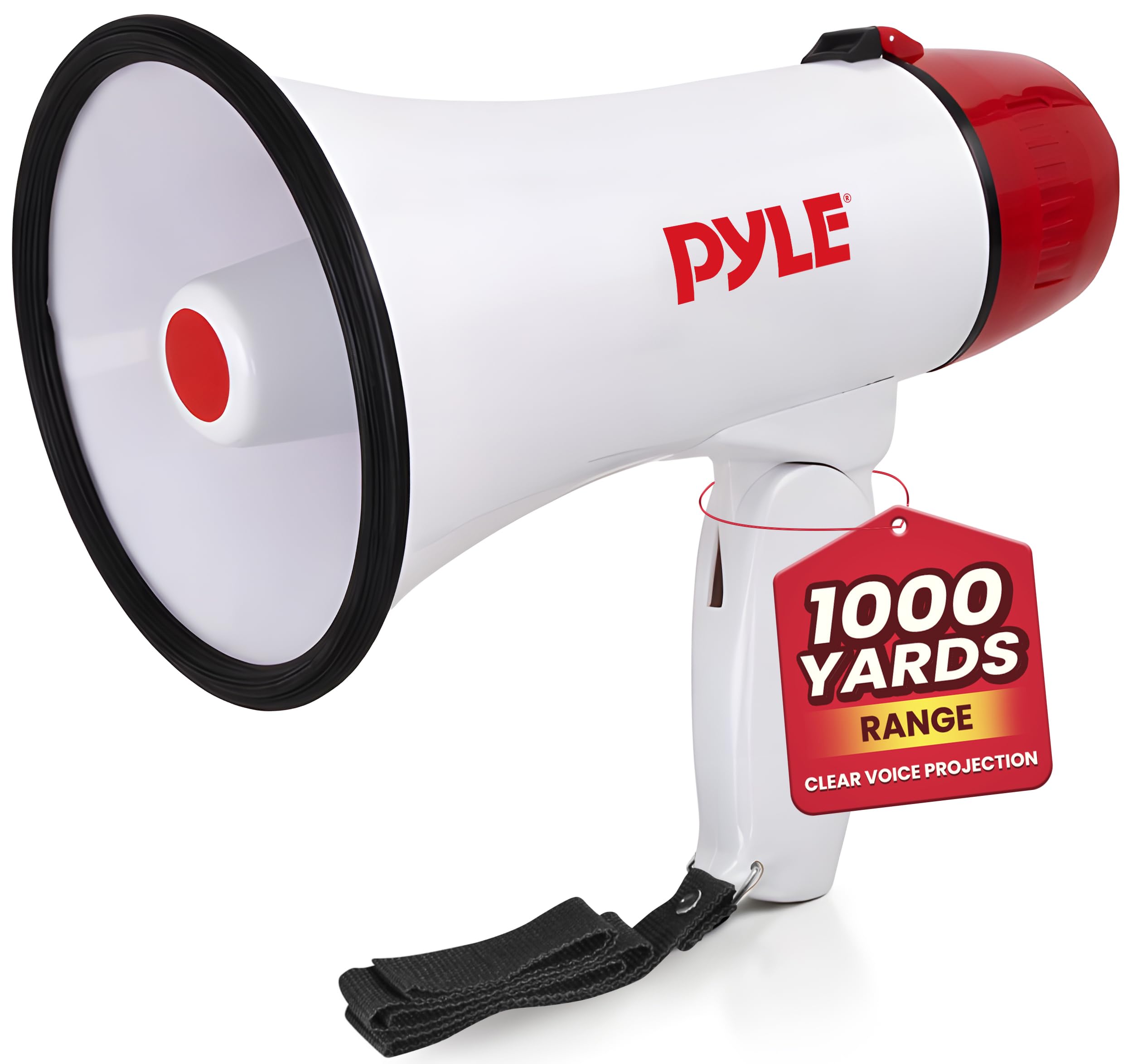 Pyle 20W Megaphone Bullhorn - 5.4'' x 8.6'' Portable Megaphone, Projection Range