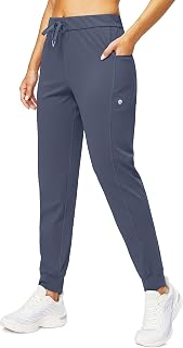 Women's Joggers with Zipper Pockets Tapered Athletic Pants for Women