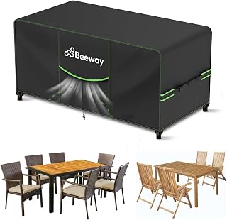 BEEWAY Garden Furniture Cover Waterproof V2.0 150 x 90 x 73 cm, Protective Cover for Garden Tables Patio Furniture Sets - 420D Oxford Fabric, Anti-UV, Winterproof