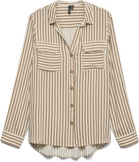 VERO MODA Vmbumpy L/S Shirt New Wvn Noos Vmbumpy L/S - New Wvn Noos Women's T-Shirt (Pack of 1)