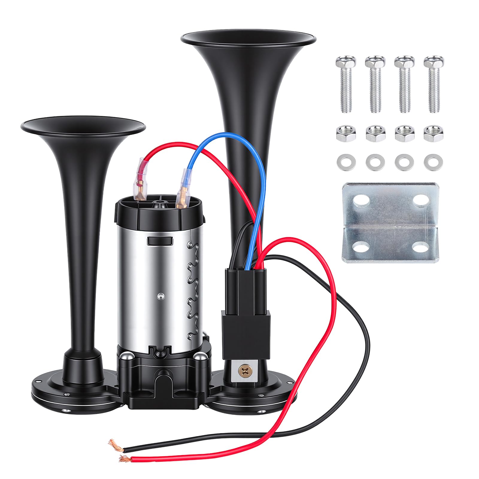 Air Horn Dual Trumpet,Electric Train Horn Set,Super Loud 150dB 12V | Equipped wi