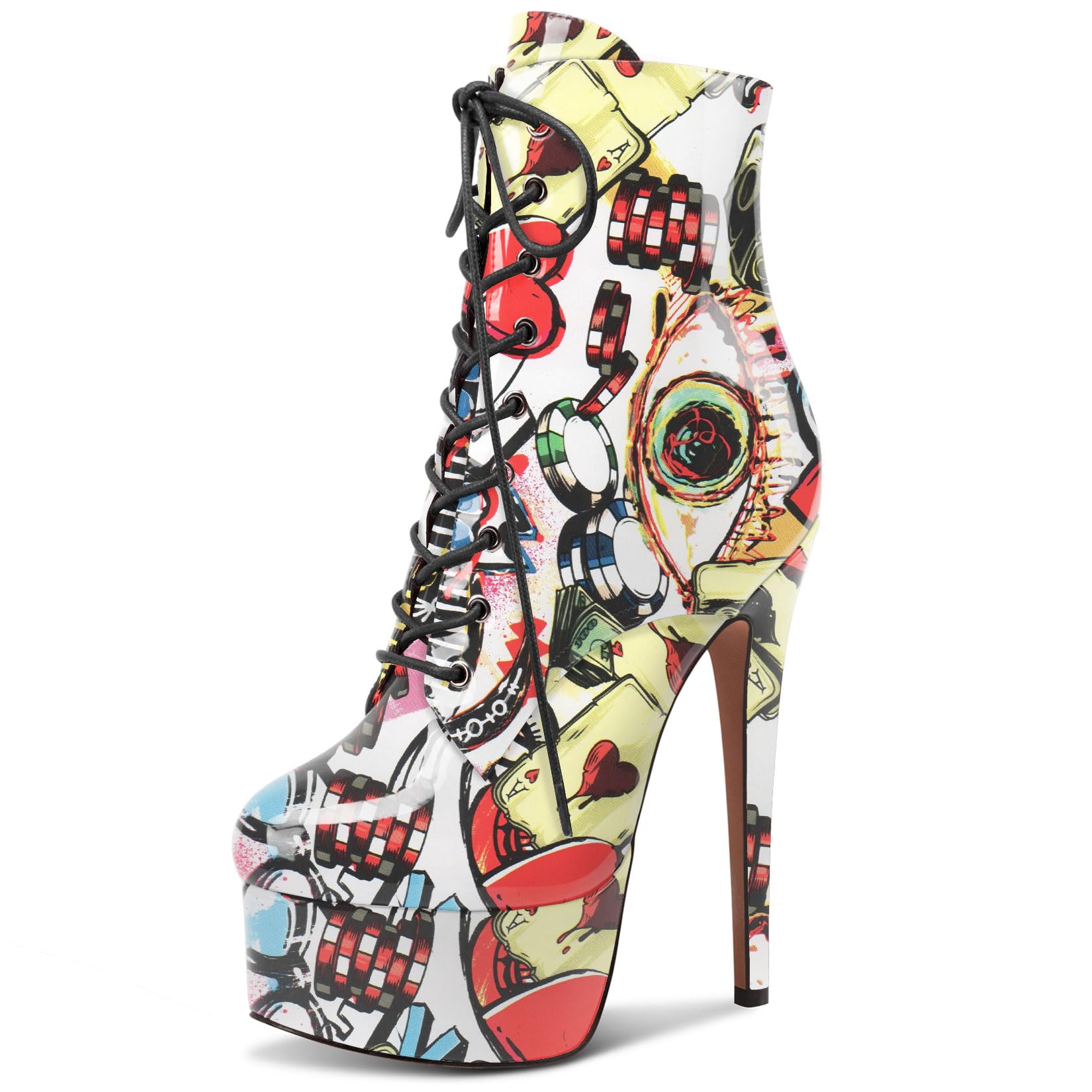 NobleOnly Women's High Heels Platform Ankle Boots 16cm Ankle Boots
