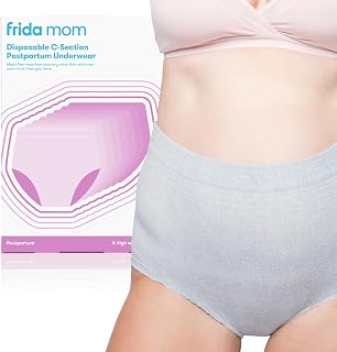 Frida Mom Postpartum Disposable Knickers | Microfibre High Waist C-Section Cut Knickers with Super Soft, Stretchy and Breathable Fabric | Size Regular, 8ct