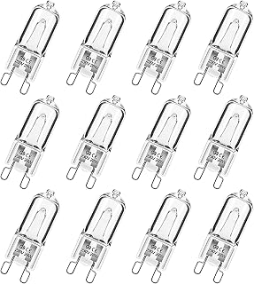 Simusi G9 Halogen Light Bulbs, 28W Dimmable Capsule, Warm White 230V 2700K, Non-Flicker - 12 Pack