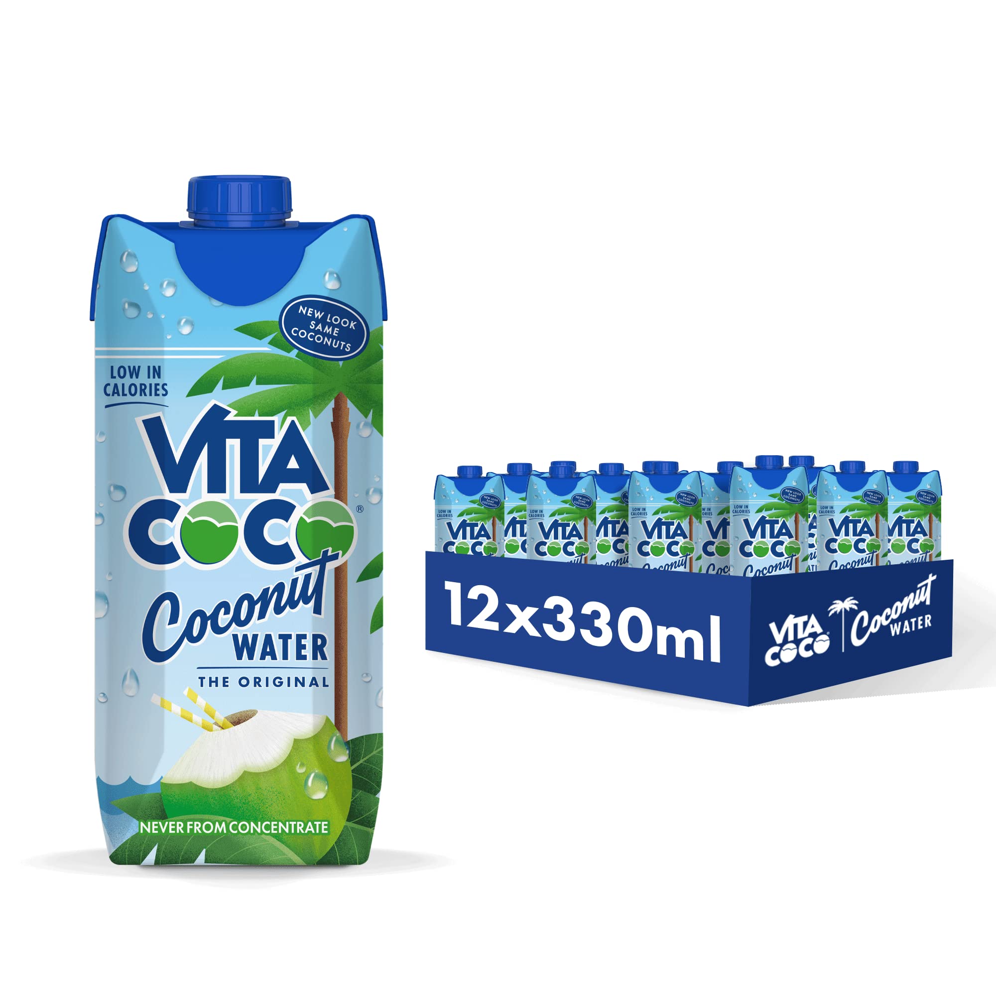 Vita Coco Original Coconut Water Multipack - 12x330ml - Rich in Vitamin C | Glut