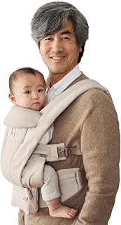 Ergobaby Omni Deluxe Baby Carrier for Newborn to Toddlers 0-48 Months | 4-Position 100% Premium Cotton Baby Carrier with Ergonomic Support, Storage Pockets, &amp; Sun Hood, Fits 7-45 lbs, Natural Beige