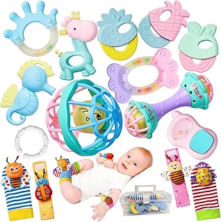 Rattle for Babies 0-12 Months Baby Toys 0-6 Months Newborn Infant Toys | 15PCS Baby Rattles 0-6 Months, Teething Toys 3-6 Months with Storage Case, Wrist &amp; Ankle Rattles Best Newborn Gift for Babies