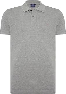 GANT Solid Pique SS Rugger Men's Polo Shirt, Blue (Blau), S-4XL