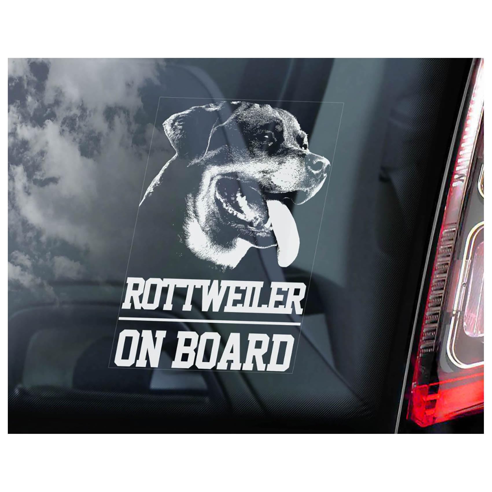 ROTTWEILER Sticker - Dog on Board, Car Window Bumper Sign, Laptop Decal, Warning