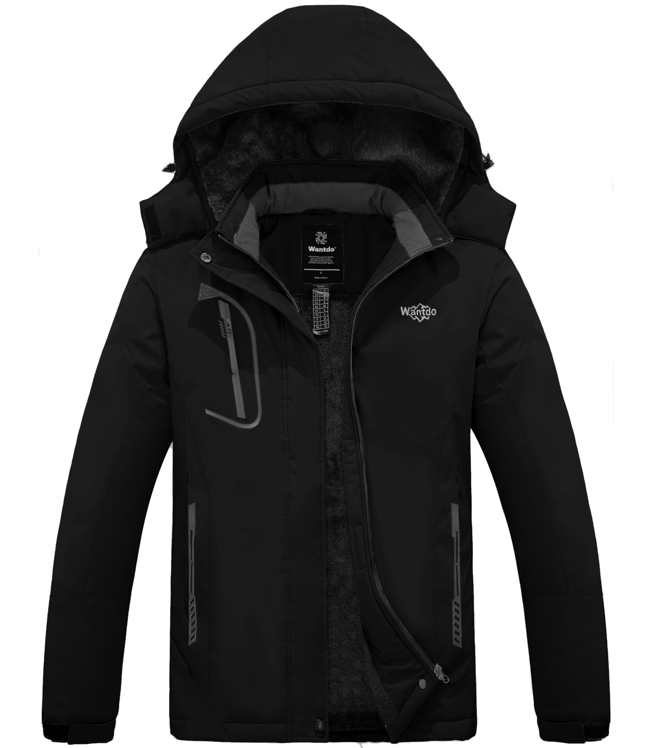 Wantdo Women's Mountain Ski Jacket, Warm Winter Fleece Coat, Waterproof and Brea