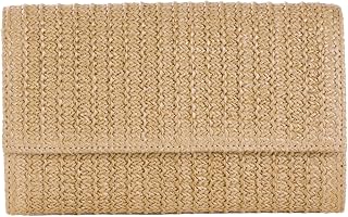 Natural Straw Flat Clutch Women 2024 Boho Purse Top Handle Crossbody Handbag Stylish Woven Envelope Wallet Evening